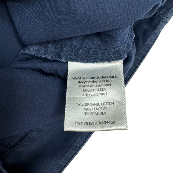 EILEEN FISHER Washed Blue Wide Leg Crop Cotton Blend Pants Size Medium #S4WE0-3 - Picture 5 of 11